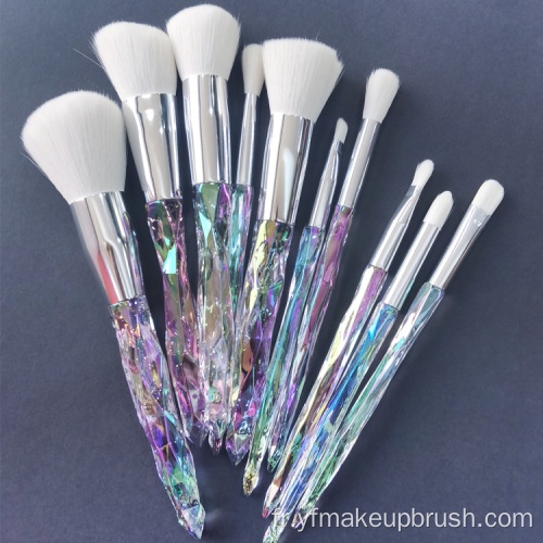 Brosse de maquillage en cristal de marque privée avec diamants